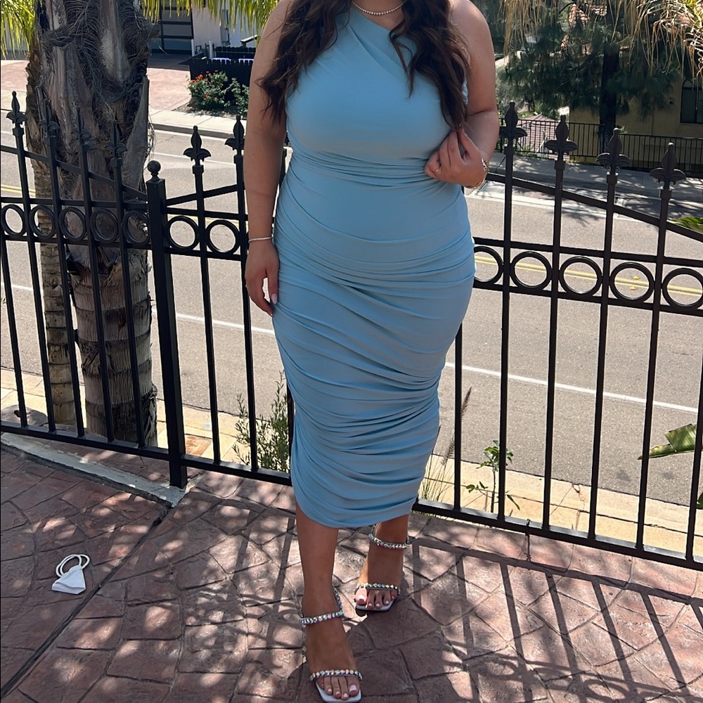 REVOLVE Diana Gown in Powder Blue by Norma Kamali
